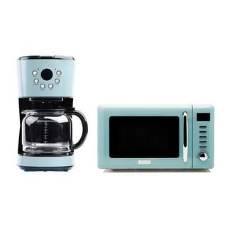 HADEN Heritage 12 Cup Programmable Coffee Maker with Countertop Microwave, Blue | The Home Depot