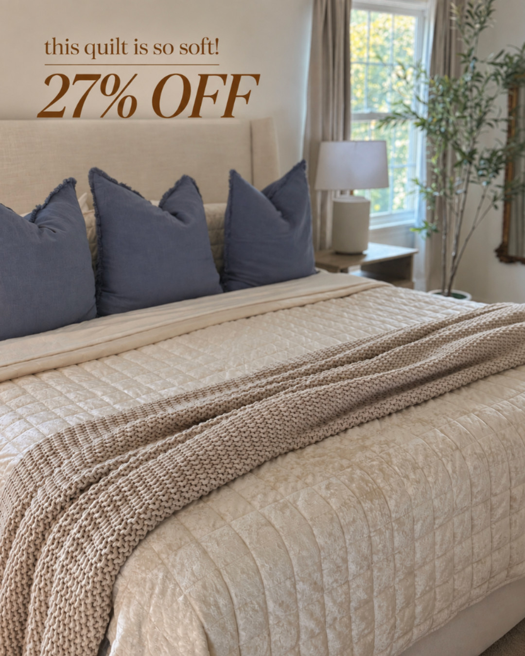 RECYCO Channel Box Stitch Velvet Quilt Set, Full Queen Size, Beige
 

 #LTKmorningroutine #LTKHome #LTKSaleAlert