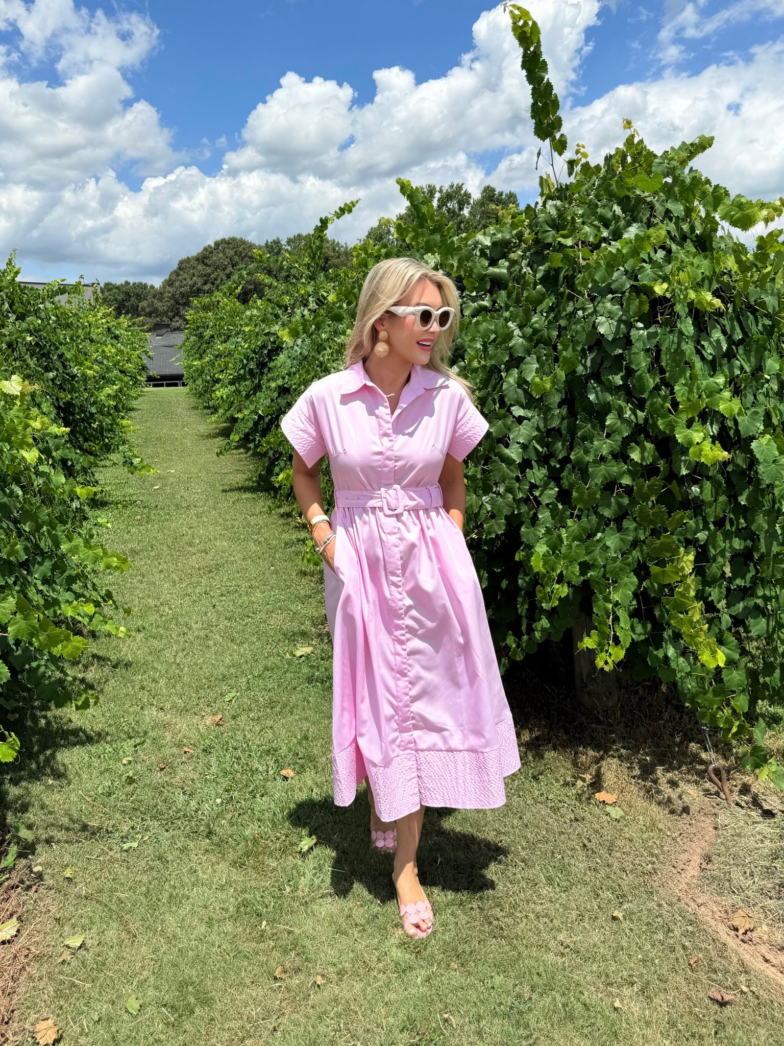 Chateau Elan winery day wearing pretty pink. Size small in dress size 6 in heels. 

#summerstyle #winery #wineryoutfit 

#LTKFindsUnder50 #LTKOver40 #LTKSeasonal