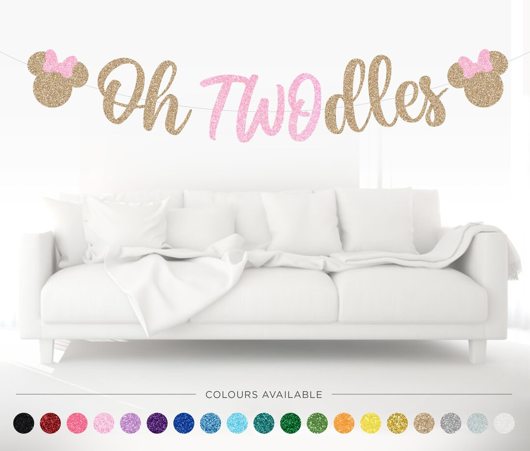 Oh TWOdles Banner, Mouse Banner, Second Birthday, Girls Birthday Ideas, Girls Second Birthday The... | Etsy (US)