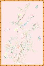 "Chinoiserie Garden 2" Framed Panel in "Blush" by Lo Home X Tashi Tsering | Lo Home by Lauren Haskell Designs