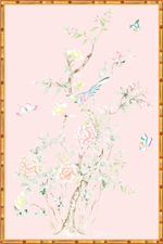 "Chinoiserie Garden 2" Framed Panel in "Blush" by Lo Home X Tashi Tsering | Lo Home by Lauren Haskell Designs