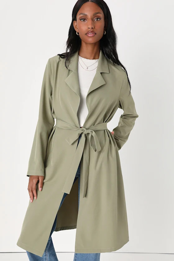 Perfectly Prepped Olive Green Trench Coat | Lulus (US)