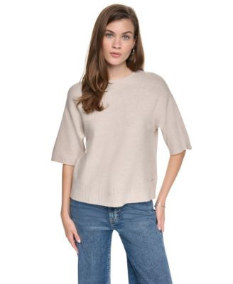 Dkny Jeans Women's Rugby Short-Sleeve Crewneck Boxy Sweater - Crocodile | Macy's