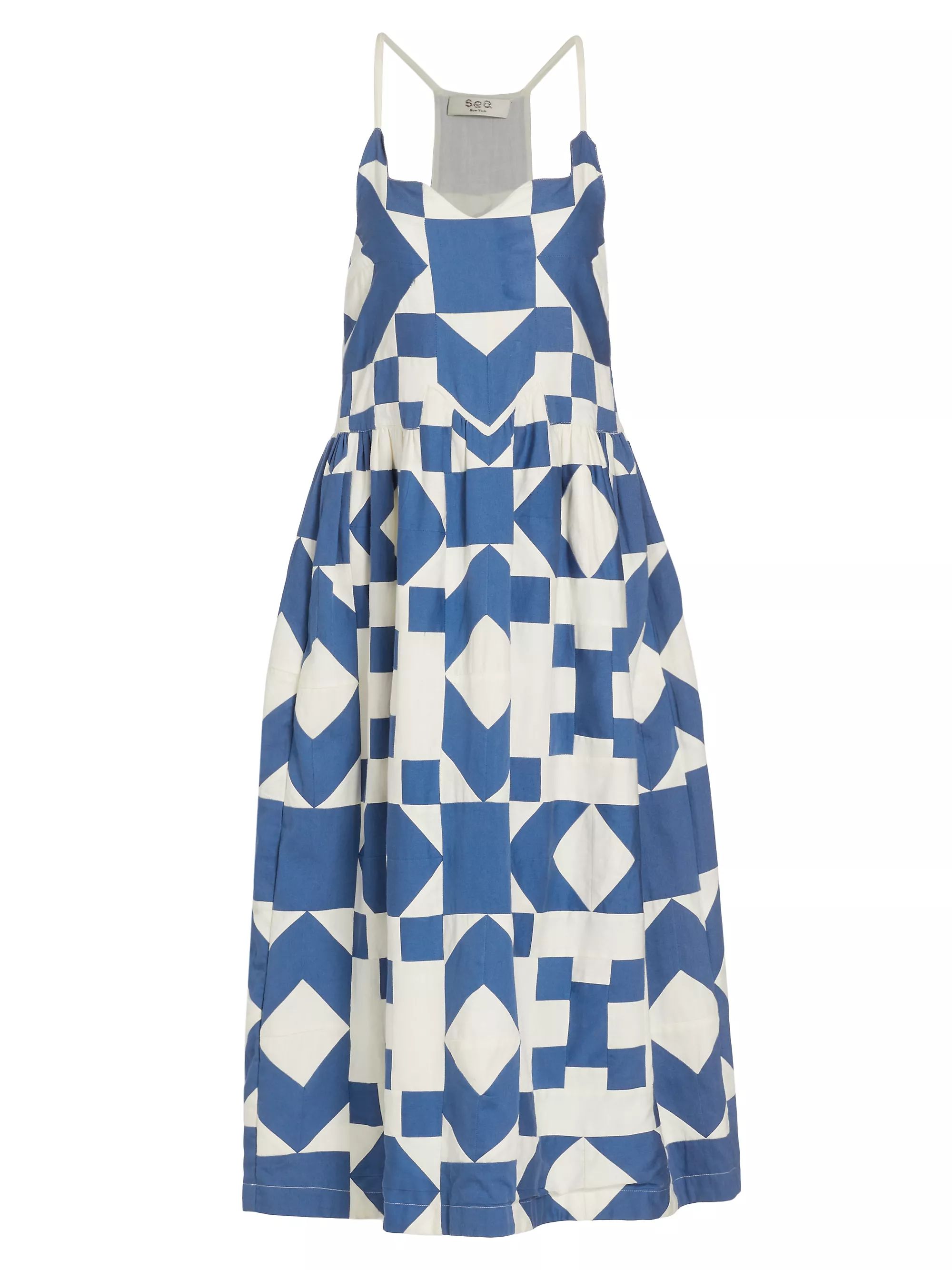Tanya Geometric Patchwork Midi-Dress | Saks Fifth Avenue