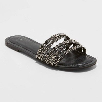 Women's Amie Embellished Strappy Slide Sandals - A New Day™ | Target