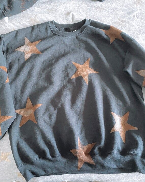 Star Bleach-Dye Sweatshirt | Etsy (US)
