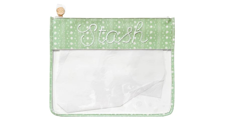 Large PRINTED Stash CLEAR ZIP POUCH | Penny Linn Designs