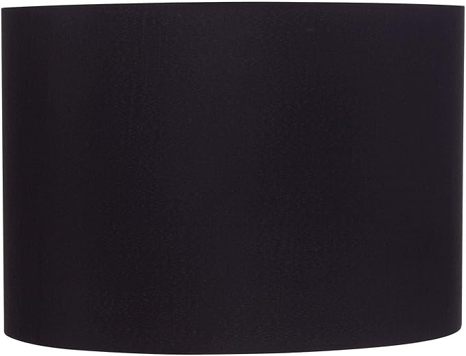 Black Medium Hardback Drum Lamp Shade 16" Top x 16" Bottom x 11" High (Spider) Replacement with H... | Amazon (US)