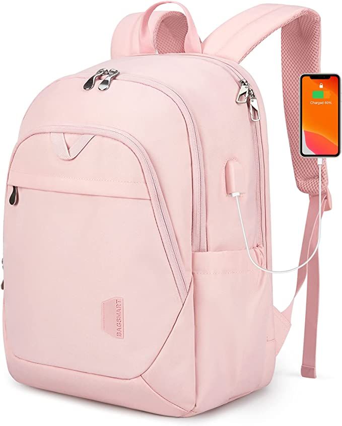 Laptop Backpack for Women Travel Backpack BAGSMART 15.6 Inch Computer Back Pack with USB Charging... | Amazon (US)
