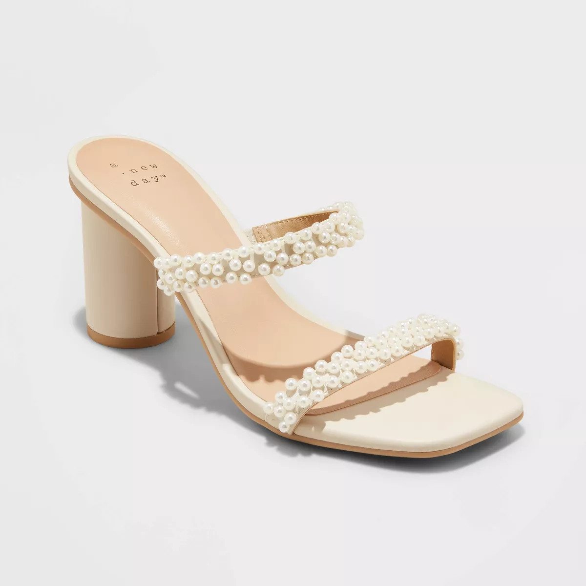 Women's Audra Mule Heels - A New Day™ Cream | Target