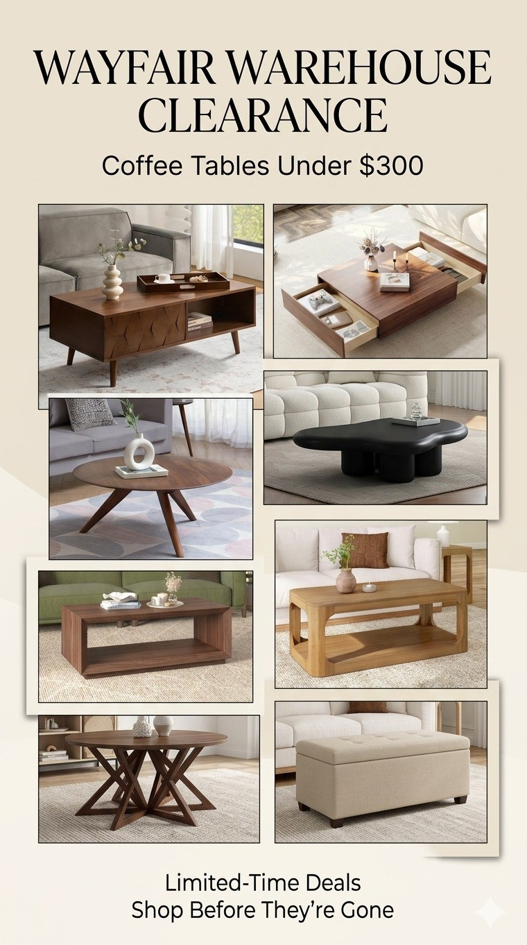 Coffee Table Under $300, Affordable Coffee Table, Budget Friendly Coffee Table, Wayfair Coffee Table, Wayfair Sale, Wayfair Memorial Day Sale, Warehouse Clearout Sale, Coffee Table Sale, Modern Coffee Table, Round Coffee Table, Square Coffee Table, Rectangular Coffee Table, Storage Coffee Table, Lift Top Coffee Table, Wood Coffee Table, Marble Coffee Table, Glass Coffee Table, Black Coffee Table, White Coffee Table, Farmhouse Coffee Table, Contemporary Coffee Table, Mid Century Coffee Table, Minimalist Coffee Table, Small Space Furniture, Apartment Furniture, Living Room Furniture, Living Room Decor, Home Decor Ideas, Home Styling, Interior Design, Modern Living Room, Neutral Home Decor, Cozy Living Room, Luxury Home Decor, Affordable Furniture, Furniture Deals, Furniture Finds, Home Deals, Home Finds, Designer Look For Less, Luxury For Less, Budget Home Decor, Coffee Table Decor, Coffee Table Styling, Living Room Inspiration, Living Room Refresh, Home Refresh, New Home Decor, Home Makeover, Home Inspiration, Trending Home Decor, Modern Farmhouse Decor, Chic Home Decor, Elegant Home Decor, Contemporary Furniture, Stylish Coffee Table, Functional Furniture, Hidden Storage Furniture, Space Saving Furniture, Family Room Furniture, Home Organization, Designer Inspired Furniture, Round Wood Coffee Table, Modern Round Coffee Table, Minimalist Round Coffee Table, Coffee Table With Storage, Storage Ottoman Coffee Table, Square Wood Coffee Table, Rectangular Wood Coffee Table, Nesting Coffee Table, Modern Farmhouse Coffee Table, Scandinavian Coffee Table, Japandi Decor, Organic Modern Decor, Neutral Furniture, Living Room Essentials, Coffee Table Ideas, Home Decor Trends, Home Shopping, Wayfair Finds, Best Seller Furniture, Best Selling Coffee Table, Viral Home Finds, Affordable Home Finds, Modern Furniture Deals, Memorial Day Deals, Clearance Furniture, Warehouse Sale, End Of Season Sale, Limited Time Sale, Last Day Sale, Final Hours Sale, Shop The Sale, Home Decor Sale, Living Room Sale, Furniture Clearance, Home Furniture Deals, Budget Friendly Furniture, Under 300 Home Finds, Coffee Table Under 200, Coffee Table Under 250, Coffee Table Under 300, Small Coffee Table, Large Coffee Table, Coffee Table For Apartment, Coffee Table For Small Living Room, Coffee Table For