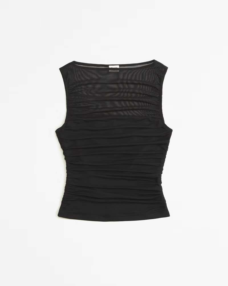 Women's Mesh Ruched Slash Top | Women's Tops | Abercrombie.com | Abercrombie & Fitch (US)