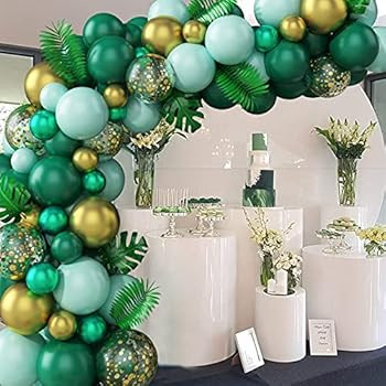 Jungle Safari Green Balloon Garland Kit, 80PCS Jungle Tropical Theme Balloons Arch Kit, Green and Me | Amazon (US)