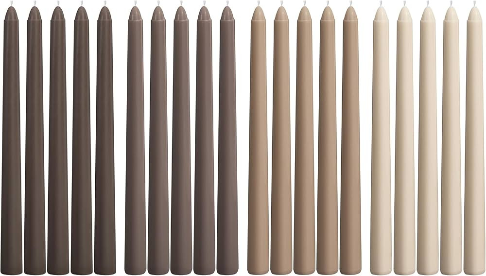 Viyffo Taper Candles 10 Inch Brown Set of 20 Unscented, Dripless, Smokeless Long Tall Tapered Can... | Amazon (US)