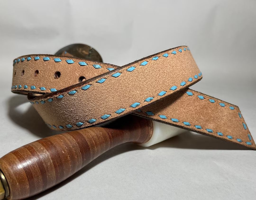 Custom Buckstitch Handmade Belt - Etsy | Etsy (US)