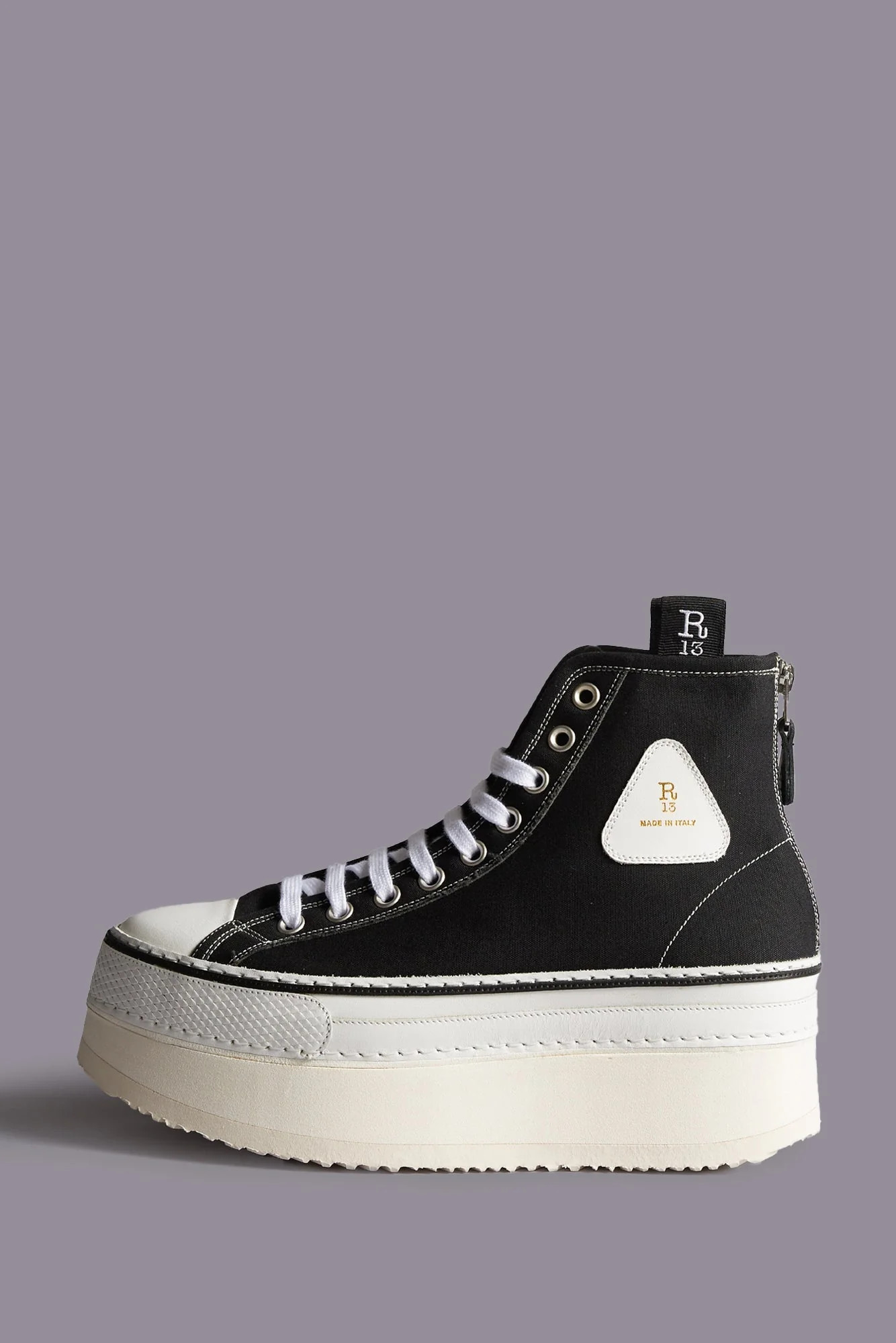 COURTNEY PLATFORM HIGH TOP SNEAKER - BLACK | R13