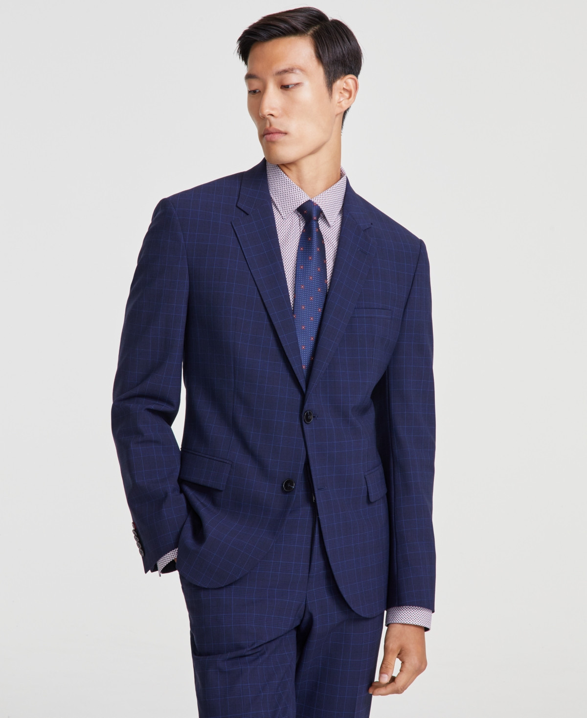 Hugo by Hugo Boss Men's Modern-Fit Wool Suit Jacket - Blue Plaid | Macy's
