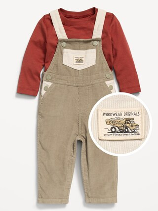Long-Sleeve T-Shirt and Corduroy Overalls Set for Baby | Old Navy (US)