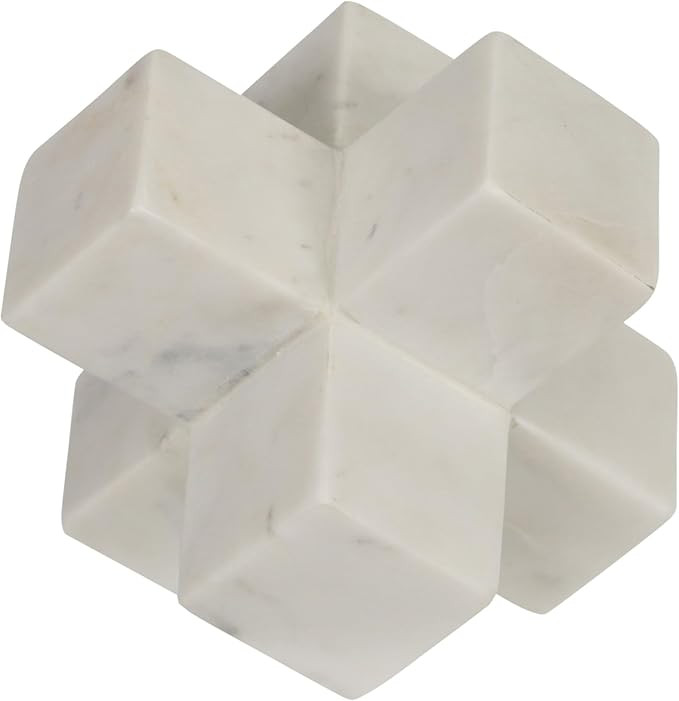 Geometric Cube Decorative Object – Marble Sculpture Modern Home Decor Ornament – Shelf Stylin... | Amazon (US)