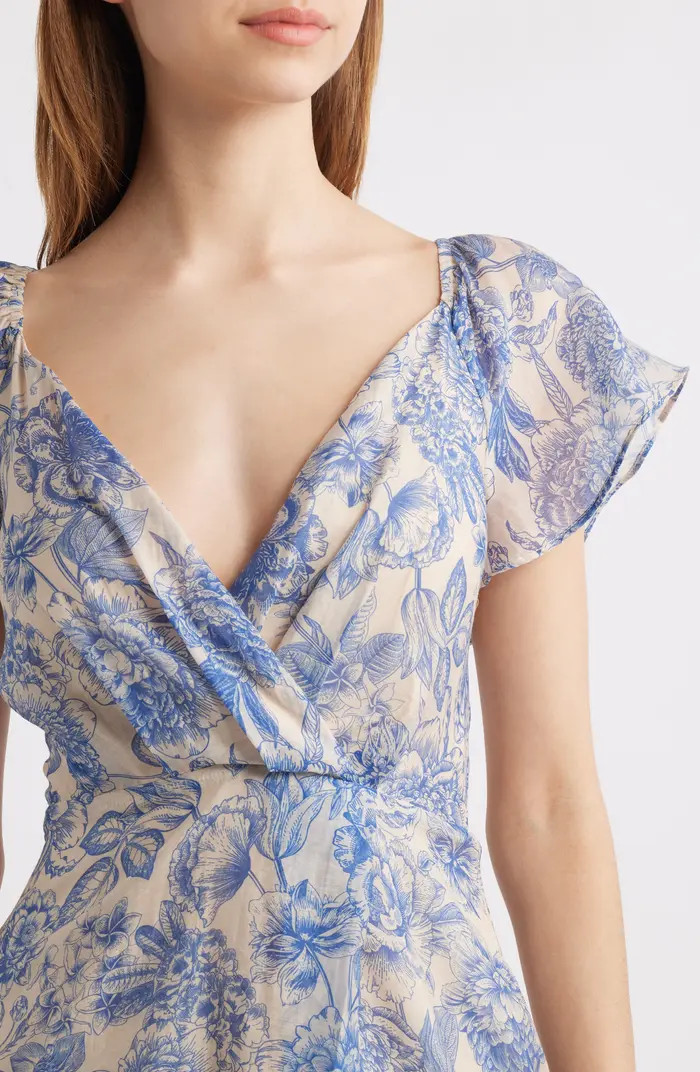 April Floral Chiffon Fit & Flare Midi Dress | Nordstrom