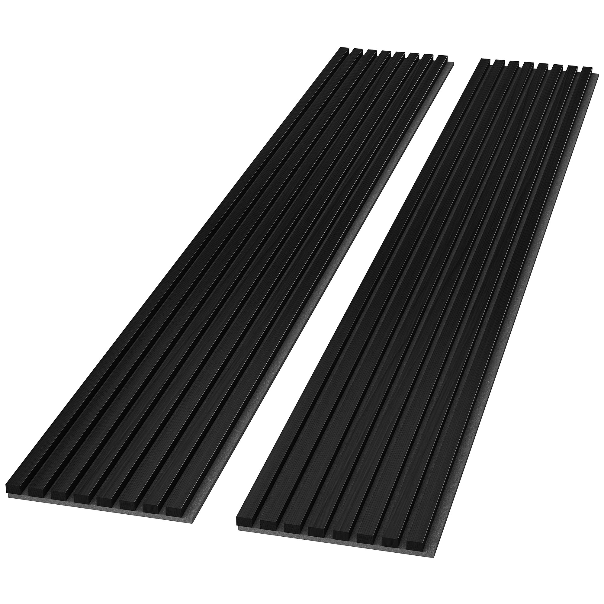 LOVMOR 2-Piece 0.83-in x 12.6-in x 94.49-in Acoustic Slat Black Wood Wall Panel one_size | SF-W-T3210P487479 | Lowe's