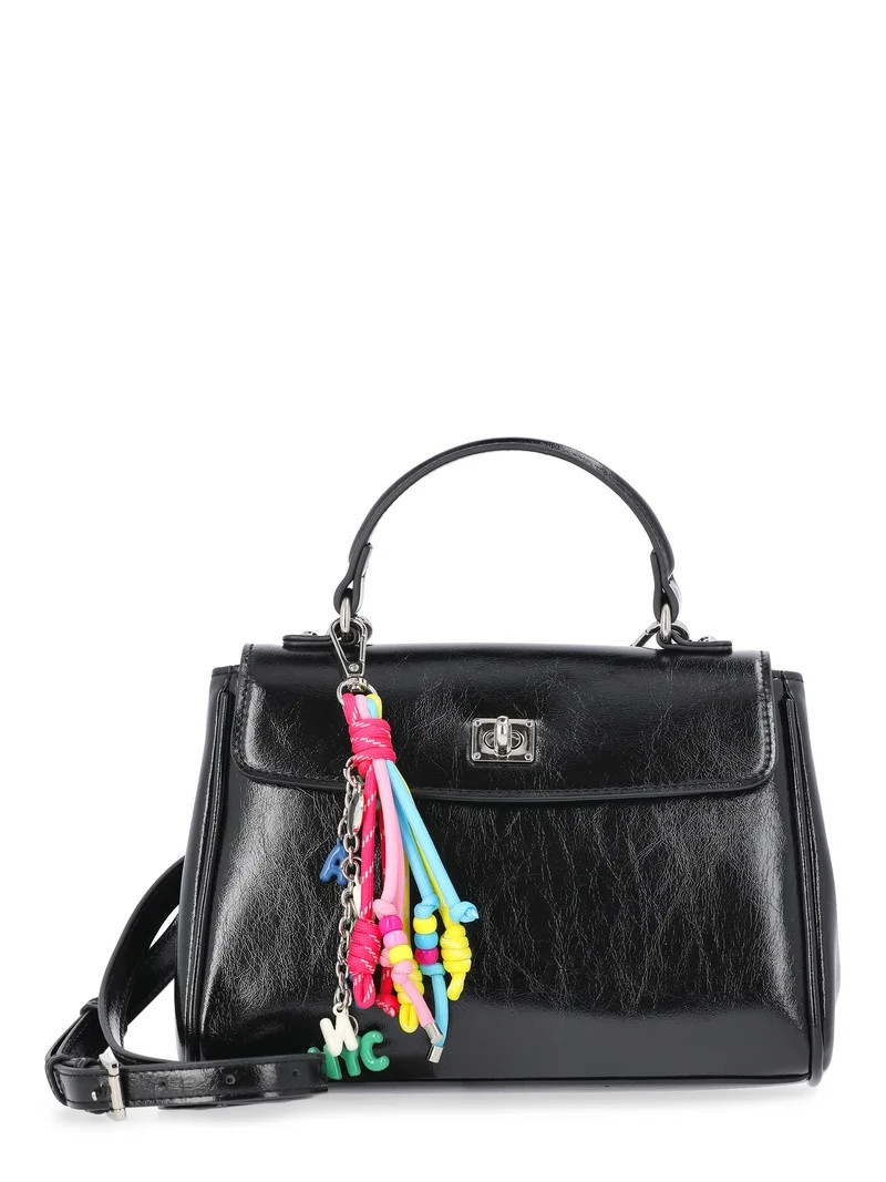 Madden NYC Women's Flap Top Handle Bag, Black | Walmart (US)