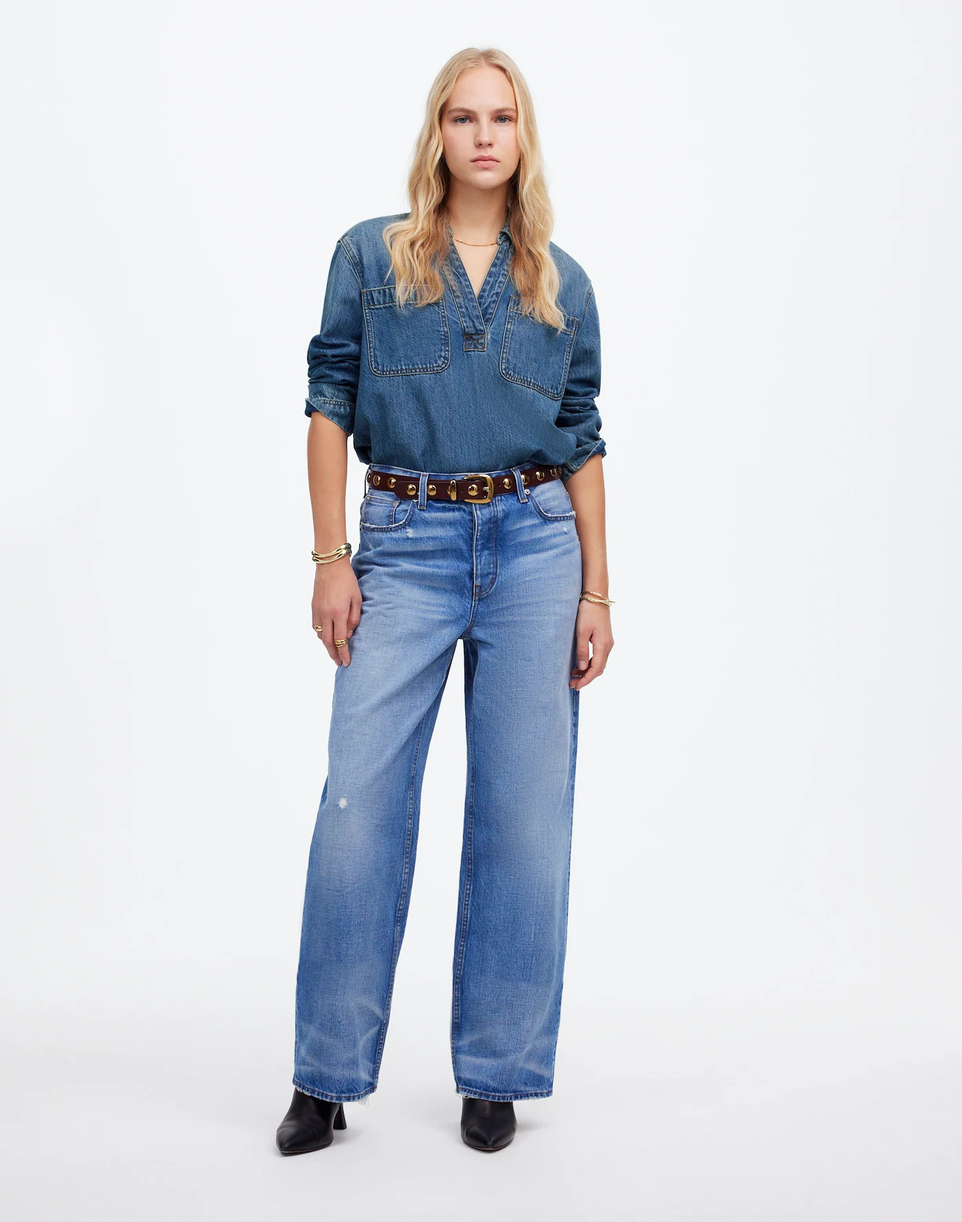 Denim Popover Tunic Shirt in Ector Wash | Madewell