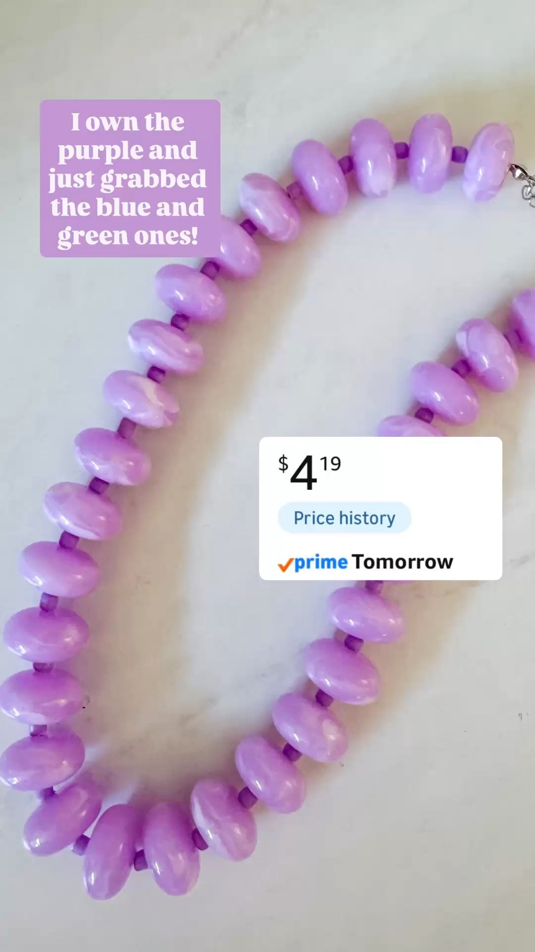 Statement necklace | colorful jewelry | summer jewelry | resin choker necklace | Amazon jewelry find

This colorful resin choker is only $4 right now, and it is exactly the kind of statement jewelry piece that makes a simple summer outfit look instantly more styled.

The glossy purple beads, chunky resin shape, marble swirl detail, adjustable choker fit, and retro-inspired color make it feel fun, polished, and much more expensive than the price. It has that bold summer jewelry look that works with white dresses, colorful maxi dresses, linen sets, swimsuits and coverups, button downs, tank tops, vacation outfits, and simple tees that need one good accessory.

I own the purple and just grabbed the blue and green too because these are such an easy add-on at this price.

This is the kind of Amazon jewelry find that makes sense for beach vacations, resort outfits, summer dinners, girls trips, brunch outfits, poolside lunches, tropical vacations, cruise outfits, and warm weather plans when you want one accessory to pull the whole outfit together.

If you love colorful jewelry, statement necklaces, resin jewelry, chunky necklaces, beaded chokers, summer accessories, vacation jewelry, resort jewelry, Palm Beach style, preppy summer outfits, and affordable Amazon finds, this is such a strong under $5 piece.

statement necklace, colorful jewelry, summer jewelry, Amazon jewelry, Amazon jewelry finds, resin choker, resin necklace, chunky necklace, beaded necklace, purple necklace, blue necklace, green necklace, colorful necklace, statement jewelry, summer accessories, vacation jewelry, resort jewelry, beach vacation outfit, tropical vacation outfit, cruise outfit, Palm Beach style, preppy summer outfit, outfit accessories, affordable jewelry, jewelry under 5

#LTKFindsUnder50 #PreppyStyle #AmazonDeals #LookForLess #SummerNecklace #ChunkyNecklace #StatementNecklace #ColorfulNecklace  #SummerOutfits

#LTKootd #LTKSaleAlert #LTKPetite