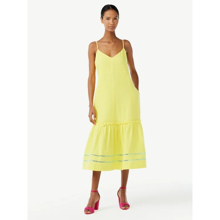 Scoop Women's Bow Back Midi Dress | Walmart (US)