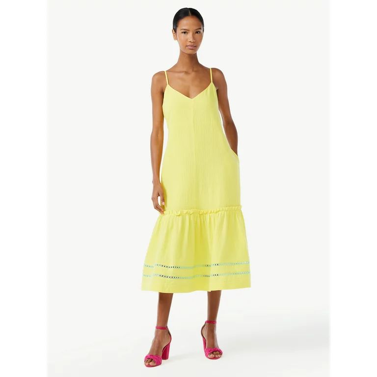 Scoop Women's Bow Back Midi Dress | Walmart (US)