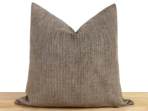 Brown Pillow Cover Neutral Linen Pillow Cover Brown Euro | Etsy | Etsy (US)