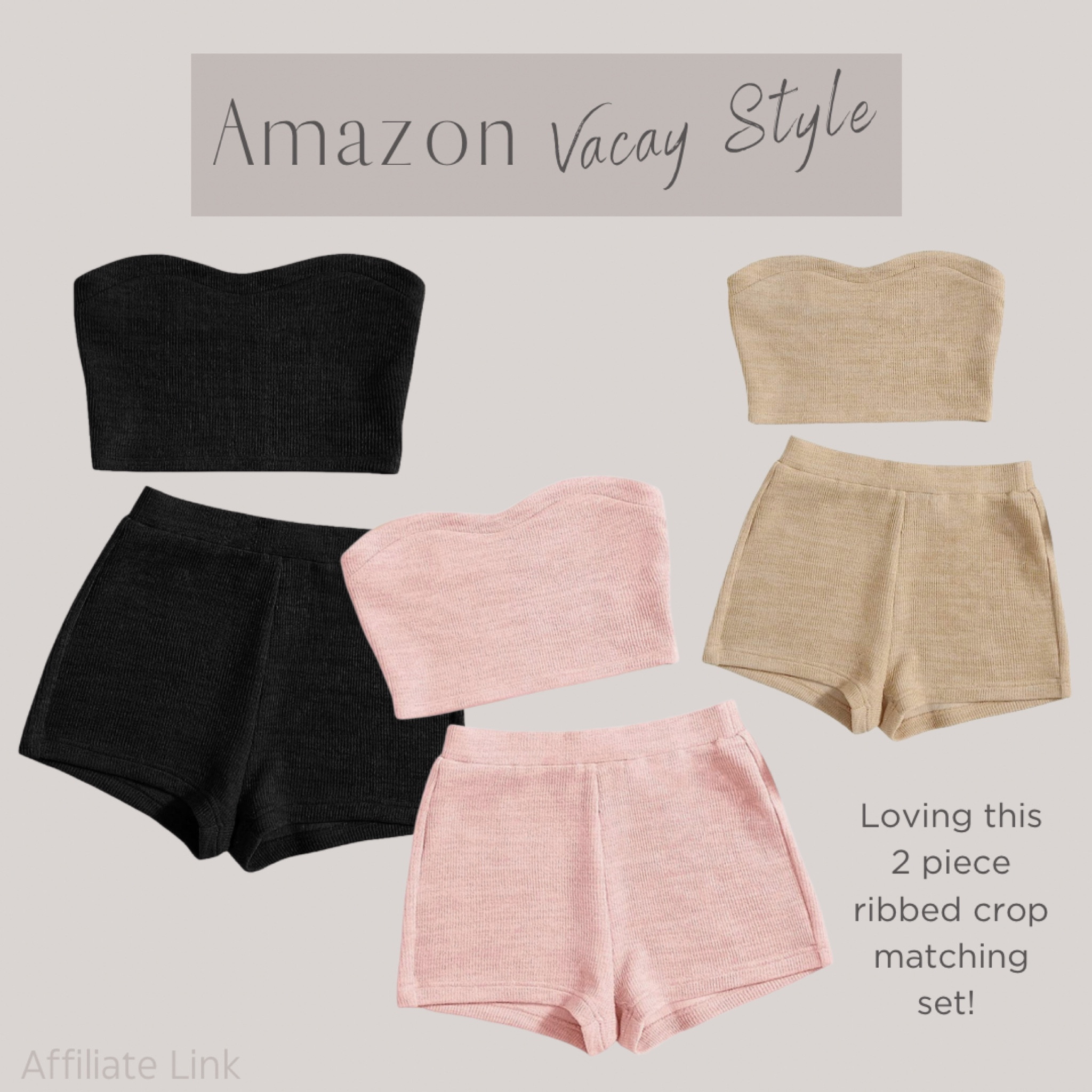 Vacay style, matching set, 2 piece set, shorts, crop top, tube top, summer style, vacation outfit, outfit Inspo, Amazon, Amazon finds. 

#LTKtravel #LTKFind