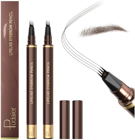 2 Pack Eyebrow Pen, Waterproof Microblading Eyebrow Pencil, 4 Tip Precise Eye Brow Makeup Pen for... | Amazon (US)