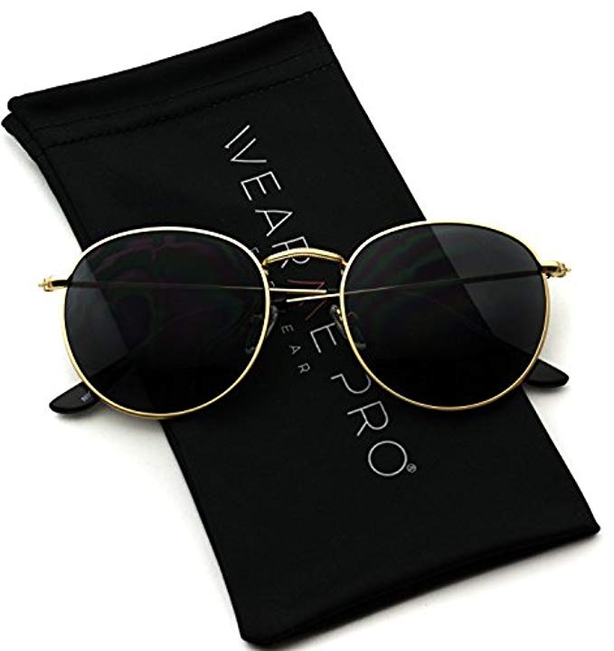 WearMe Pro - Reflective Lens Round Trendy Sunglasses | Amazon (US)