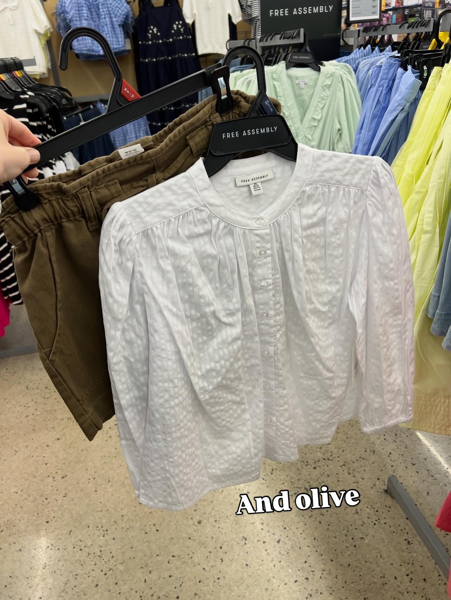 Cotton blouse and tie waist shorts at Walmart - the top comes in white or a white/blue stripe, click the product to see both colors. 

#LTKOver40
