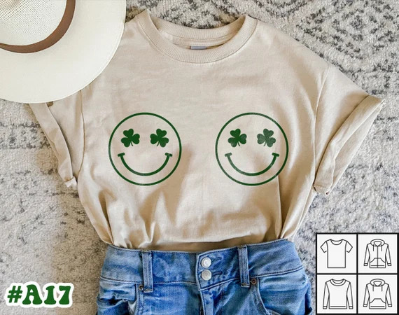 Comfort Colors Clover Shamrock Smile St. Patrick's Day | Etsy | Etsy (US)