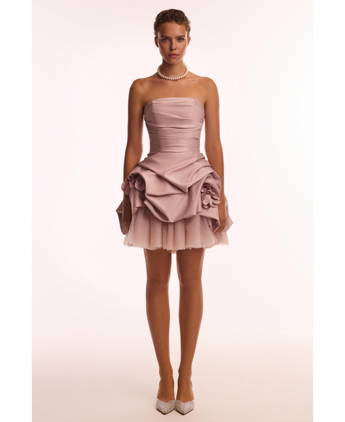 Milla Women's Rosette mini dress in misty rose - Misty rose | Macy's