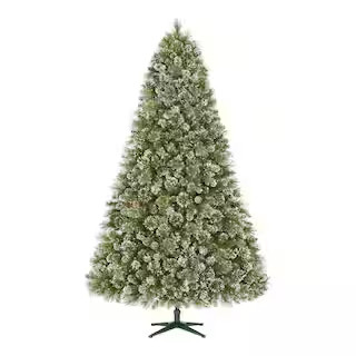Home Accents Holiday 7.5 ft. Pre-Lit LED Sparkling Amelia Frosted Pine Artificial Christmas Tree ... | The Home Depot