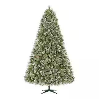 7.5 ft. Pre-Lit LED Sparkling Amelia Frosted Pine Artificial Christmas Tree with 600 Warm White M... | The Home Depot