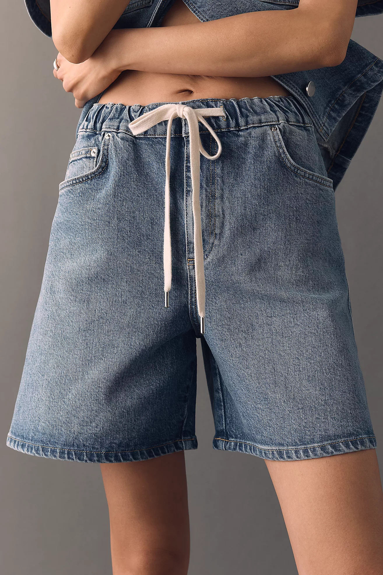 ALIGNE Lara Drawstring Denim Shorts | Anthropologie (US)