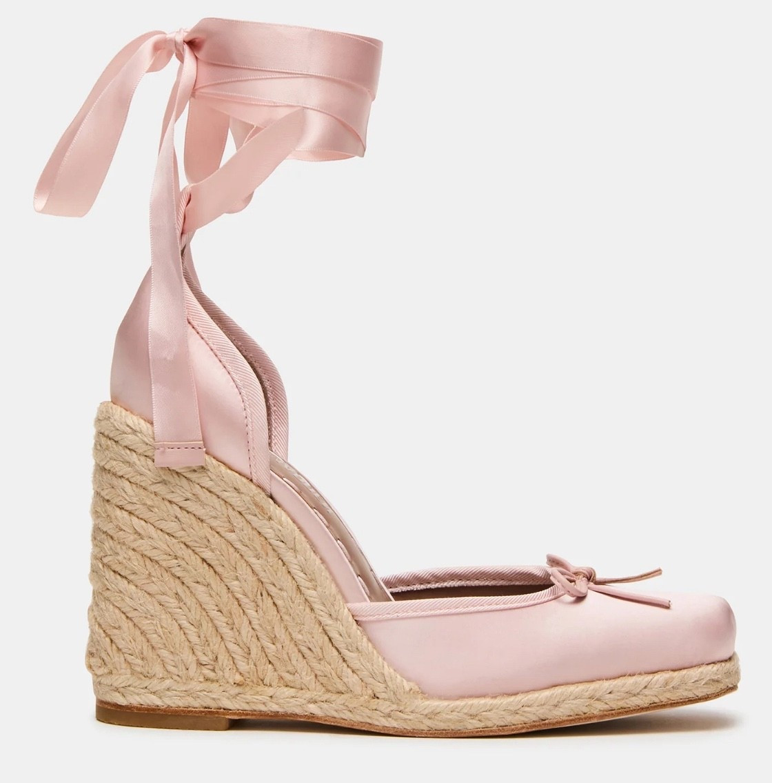 Steve Madden’s Pastel pink Ballerina espadrilles.
VARINA BLUSH SATIN COLLECTION
