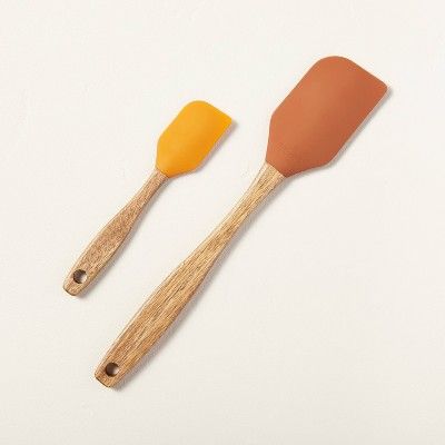 2pc Silicone Spatula Set Gold/Cinnamon - Hearth & Hand™ with Magnolia | Target