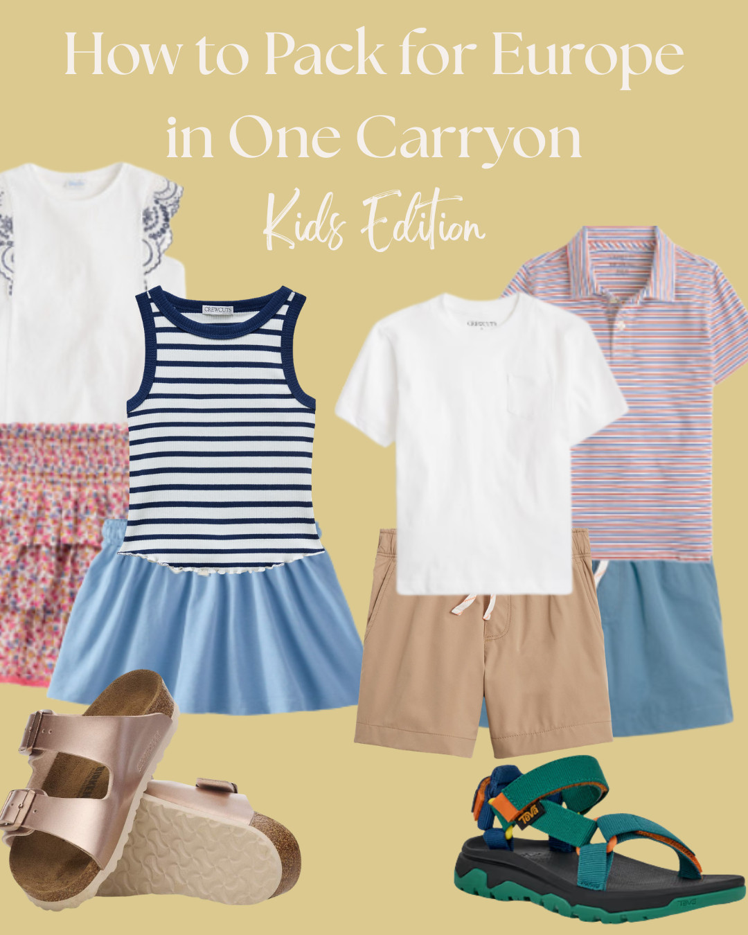Pack for 2 weeks in Europe in a carry-on — yes, with kids. Here's the exact formula I use: 3 bottoms, 5 tops, 3 pairs of shoes, packing cubes, and a crossbody for daily use. I've linked every product I actually bring — linen pants, the Away carry-on, Varley layer, kids' basics, and the solid shampoo bar that eliminated my biggest liquid problem. Summer is the easiest time to try carry-on only, and this is the list that makes it work. #LTKtravel #LTKfamily #LTKkids #CarryOnOnly #EuropeTravel #TravelWithKids #PackingList 

 #LTKTravel #LTKKids