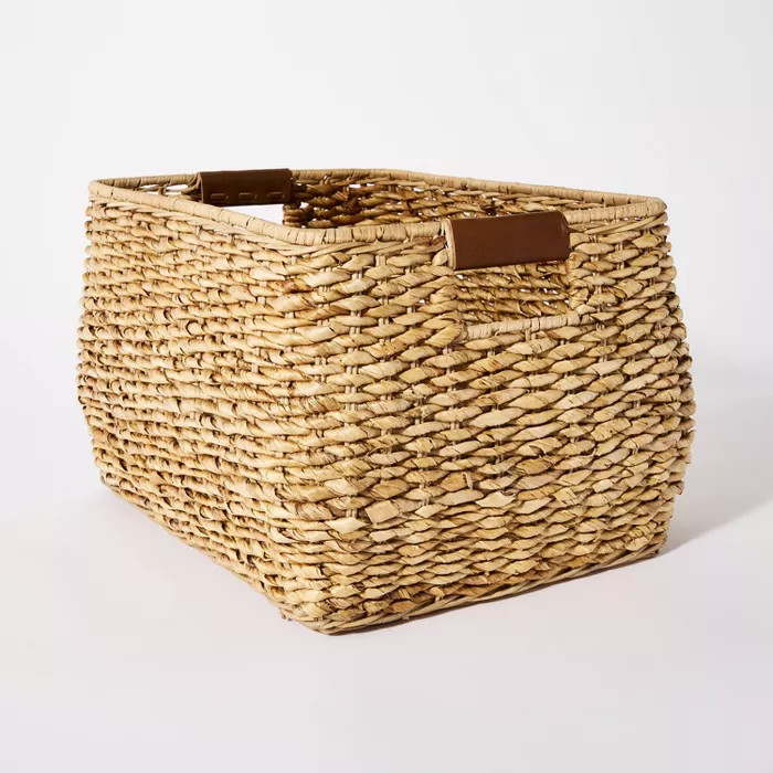 Decorative Rectangle Storage Basket with Cut Off Handles 12" x 17" Brown - Threshold™ designed ... | Target