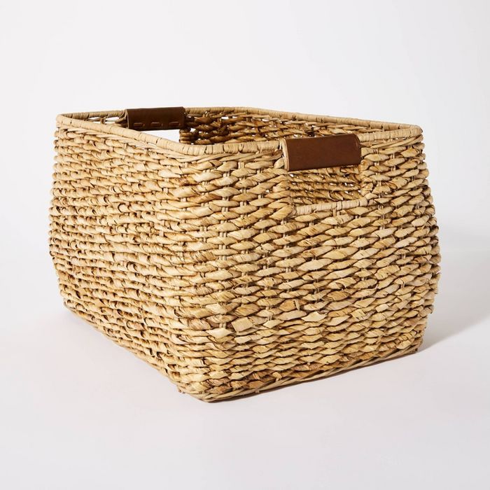 Decorative Rectangle Storage Basket with Cut Off Handles 12" x 17" Brown - Threshold™ designed ... | Target