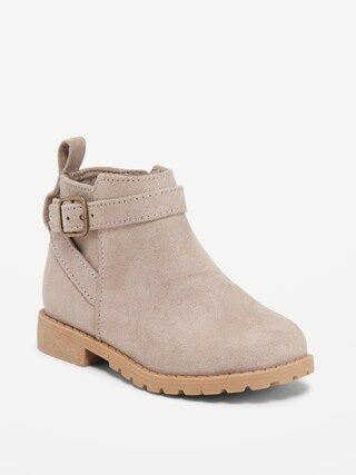 Faux-Suede Buckled Side-Zip Bootie for Toddler Girls | Old Navy (US)