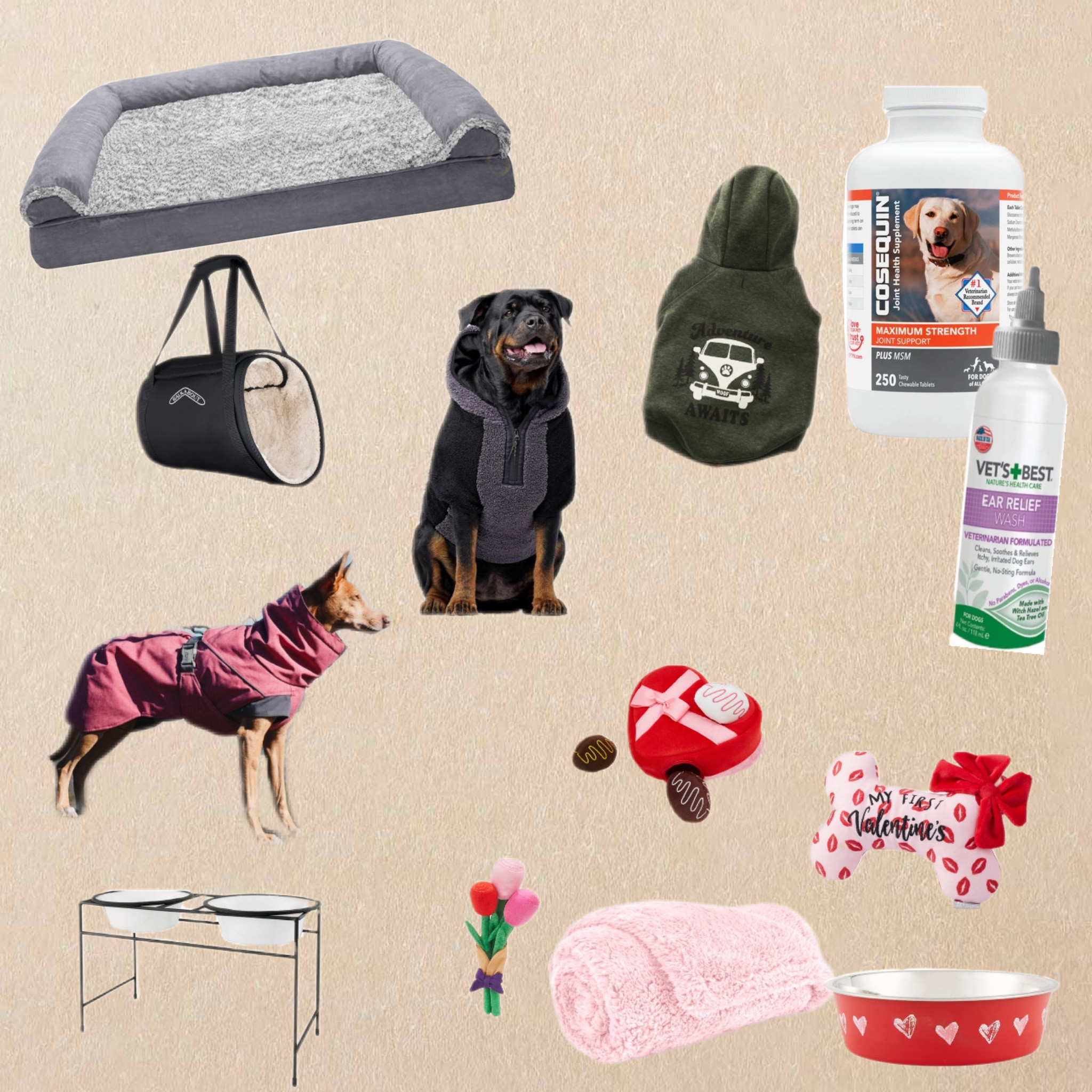 Chewy large bread dog go tos. 
Giant dog bed, really warm giant dog coat, hoodie and more. 
The harness is good for older dogs. 
Also some doggy Valentine’s Day stuff on sale 

#LTKfamily #LTKSeasonal