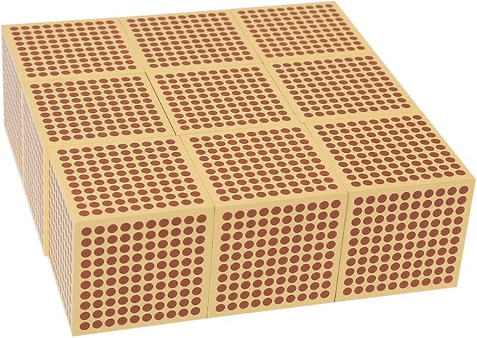 Montessori 9 Wooden Thousand Cubes Mathematics teaching aids | Amazon (US)