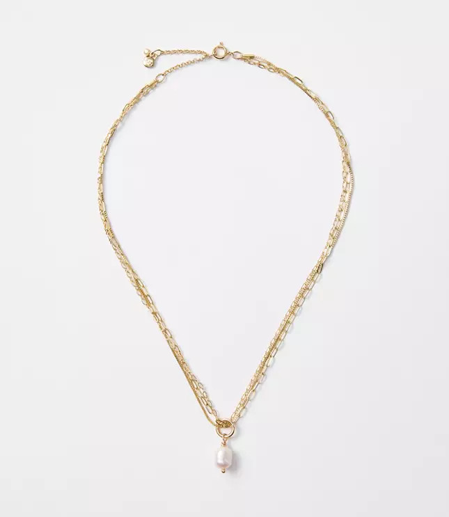 Pearlized Layered Necklace | LOFT